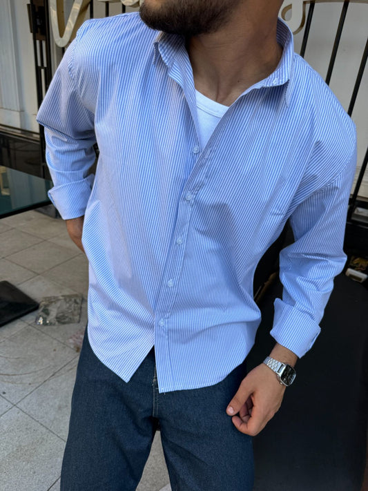 Striped Baby Blue shirt