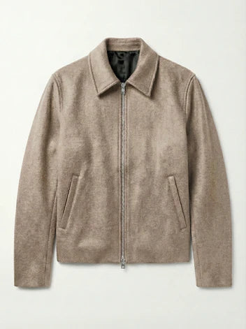 DOUBLE ZIPPER CAFÉ CROPPED WOOL JACKET