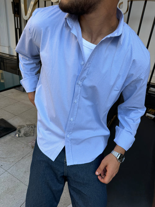 Striped Baby Blue shirt